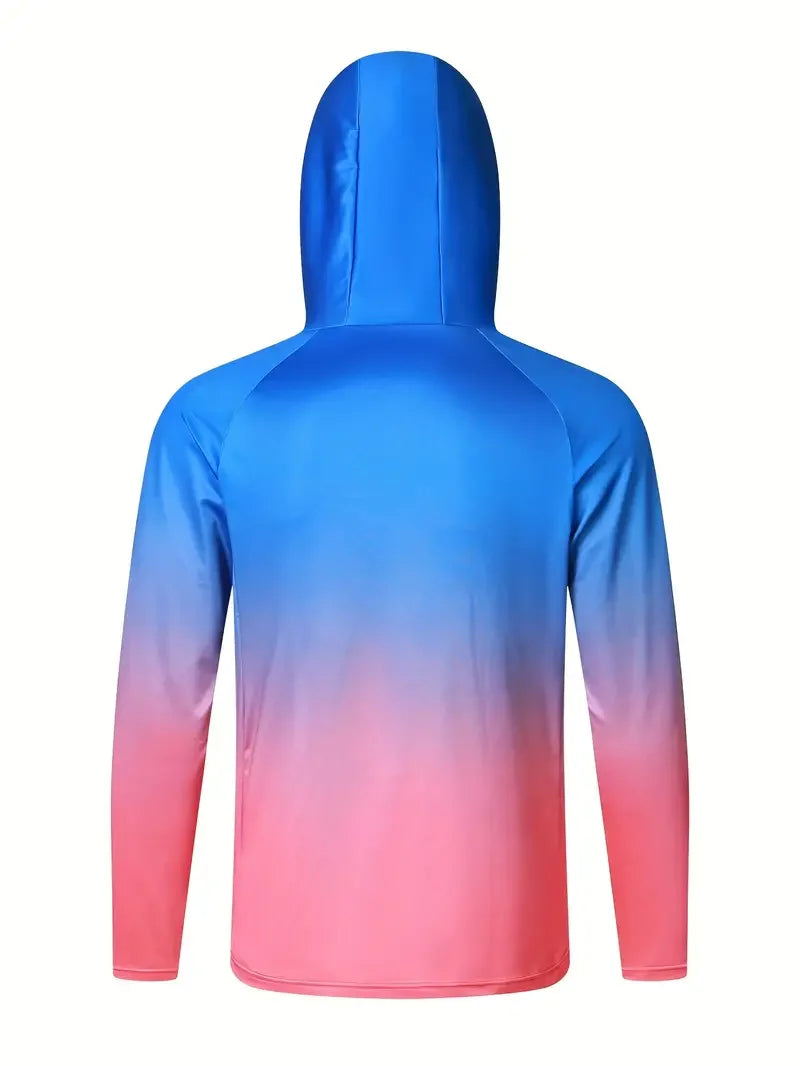 Camisa de Pesca com Capuz Masculina - Proteção UV