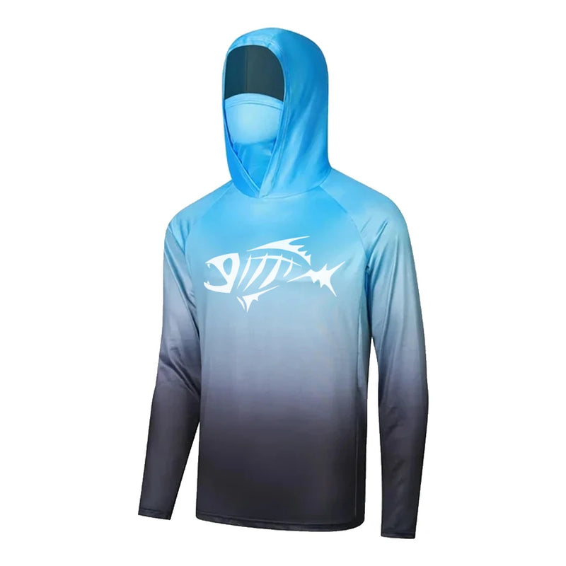 Camisa de Pesca com Capuz Masculina - Proteção UV