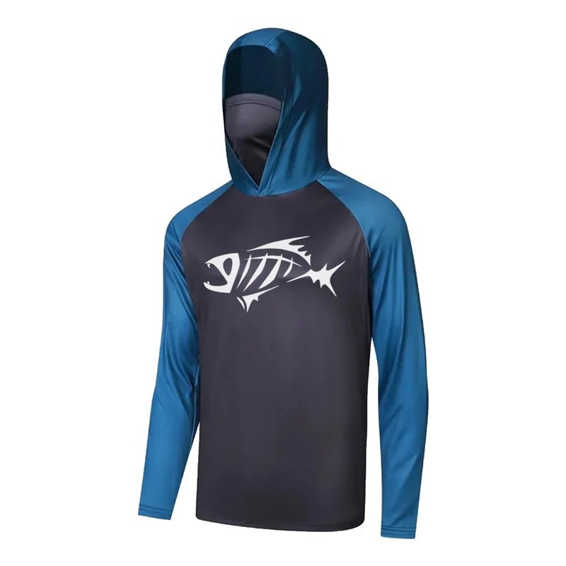 Camisa de Pesca com Capuz Masculina - Proteção UV
