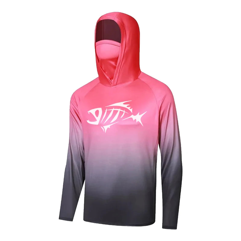 Camisa de Pesca com Capuz Masculina - Proteção UV